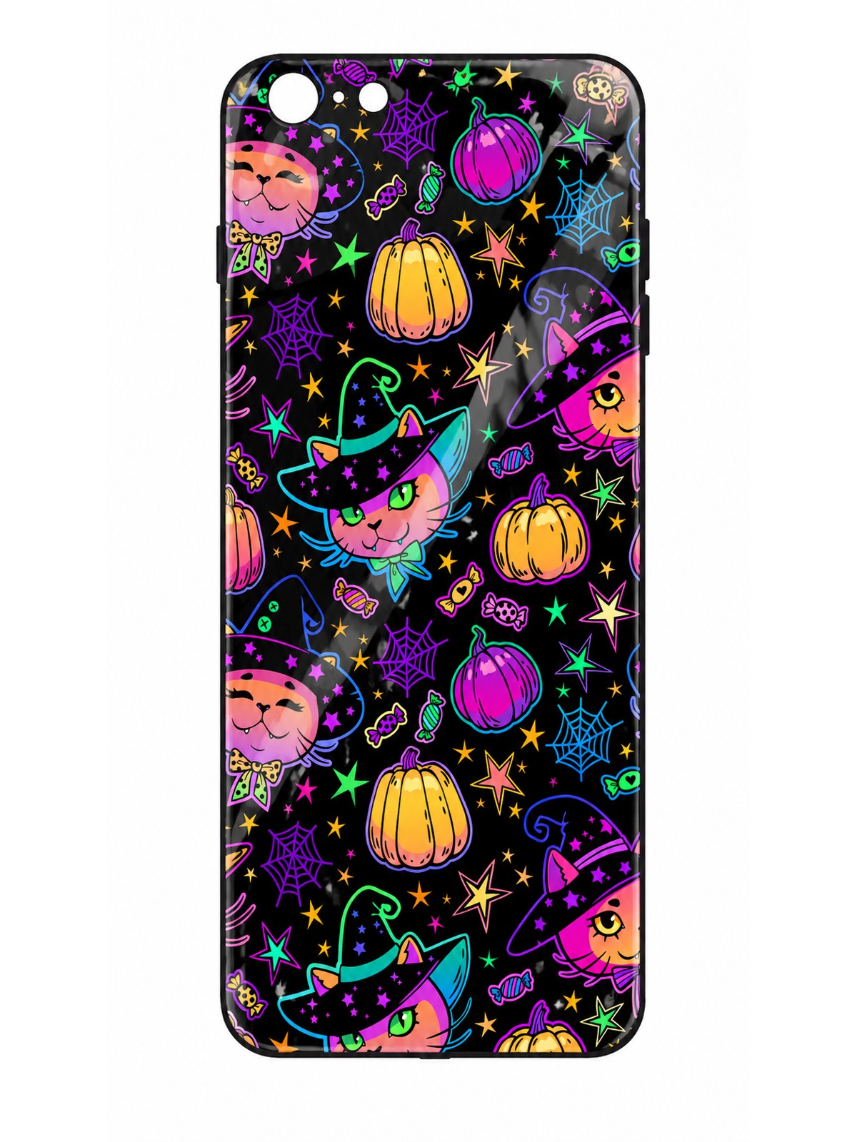 Neon Witch Cat Halloween
