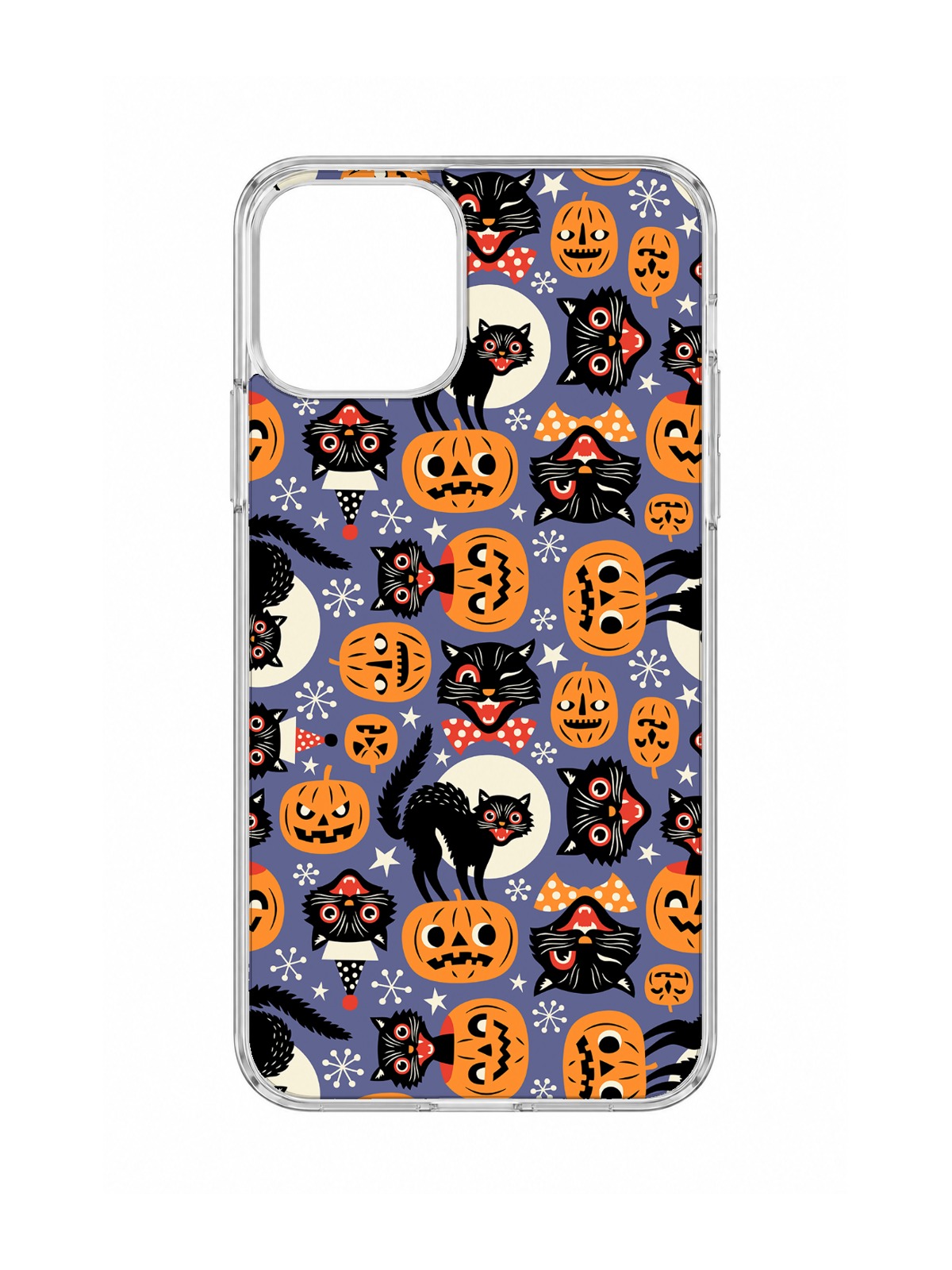 Retro Black Cats and Pumpkins Halloween