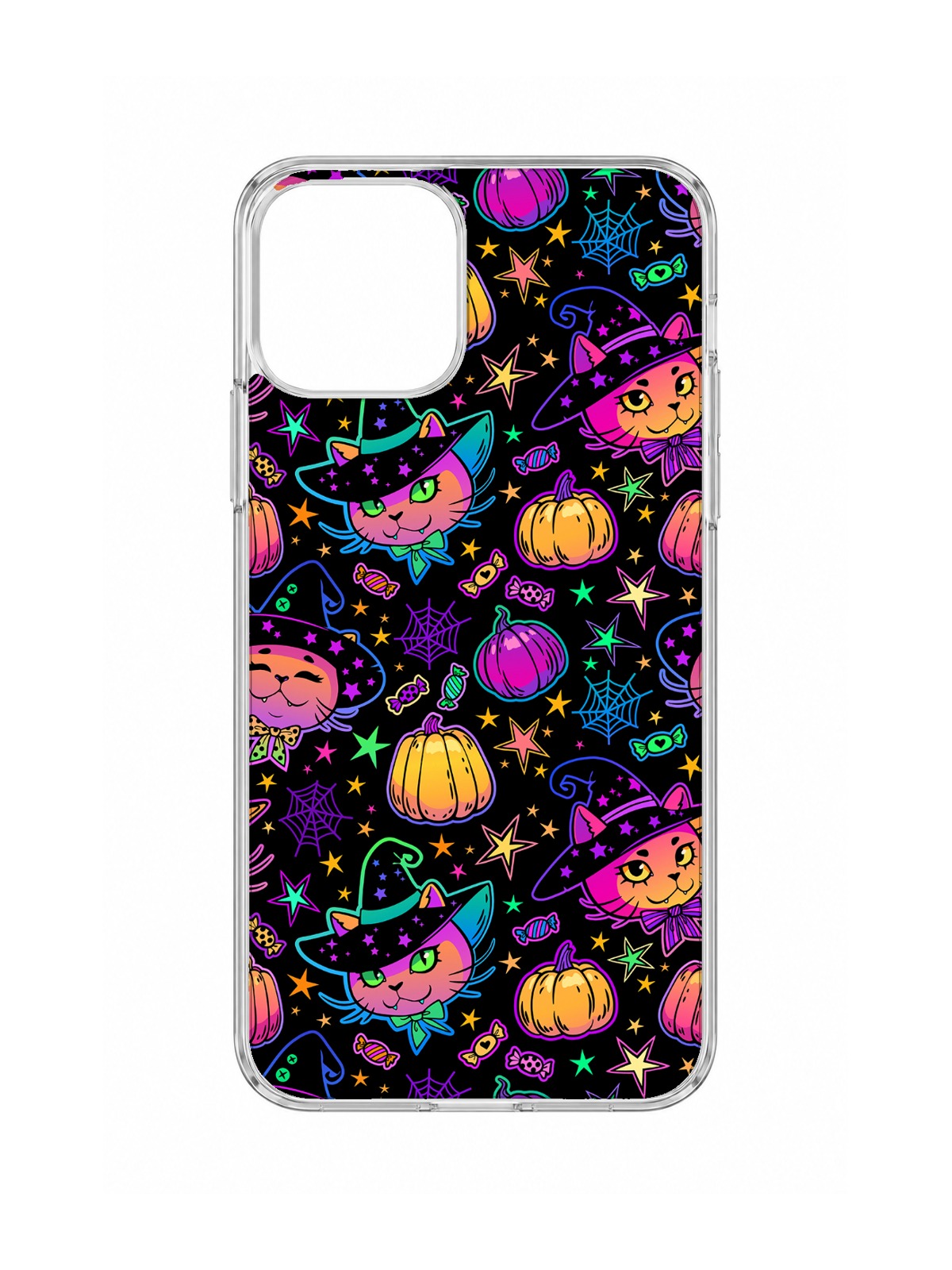 Neon Witch Cat Halloween