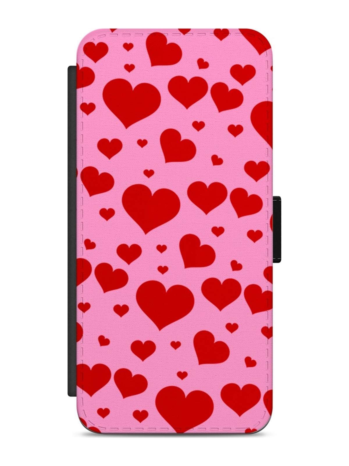 Red Hearts on Pink