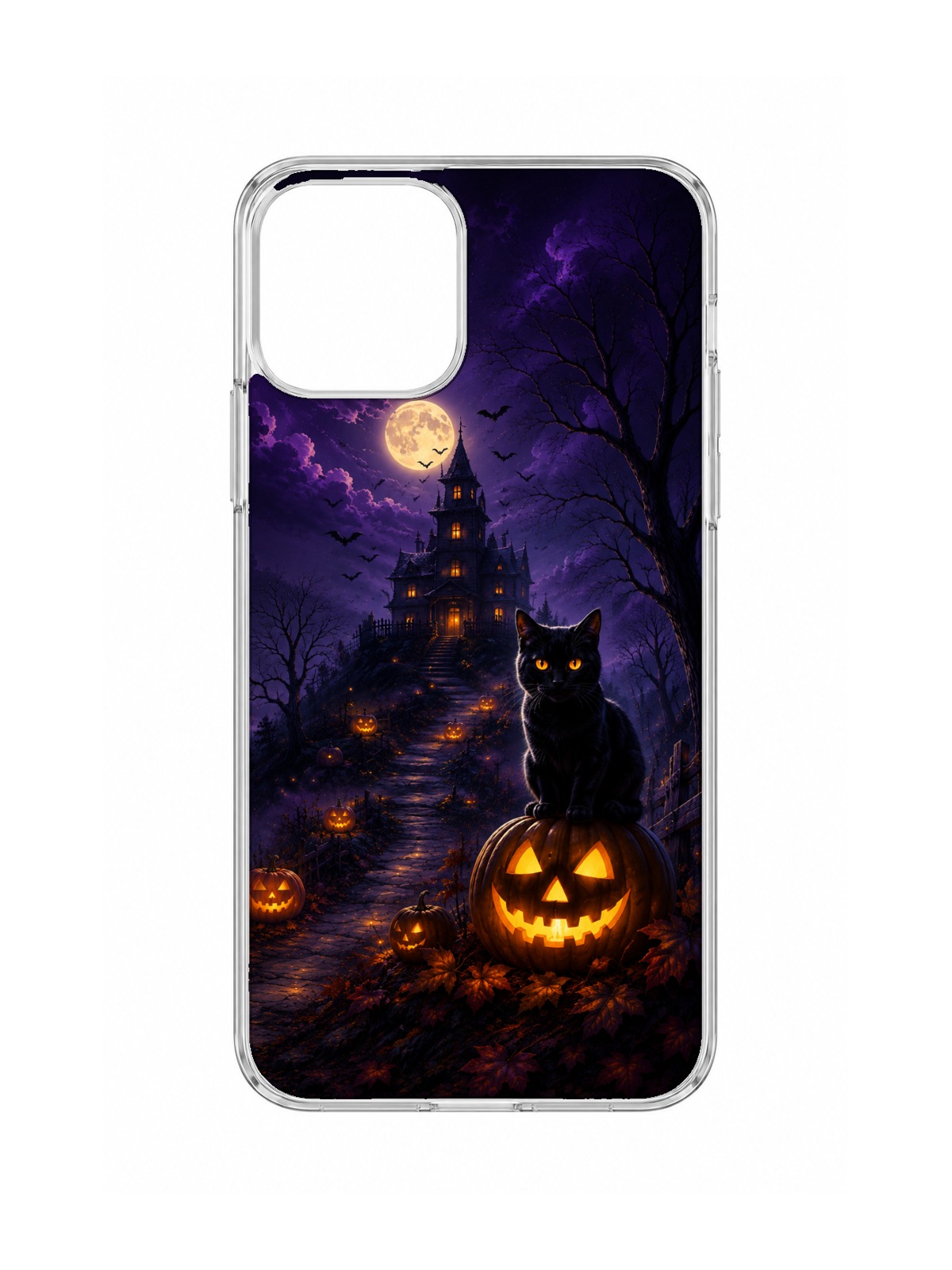 Midnight Black Cat at the Haunted Halloween Manor