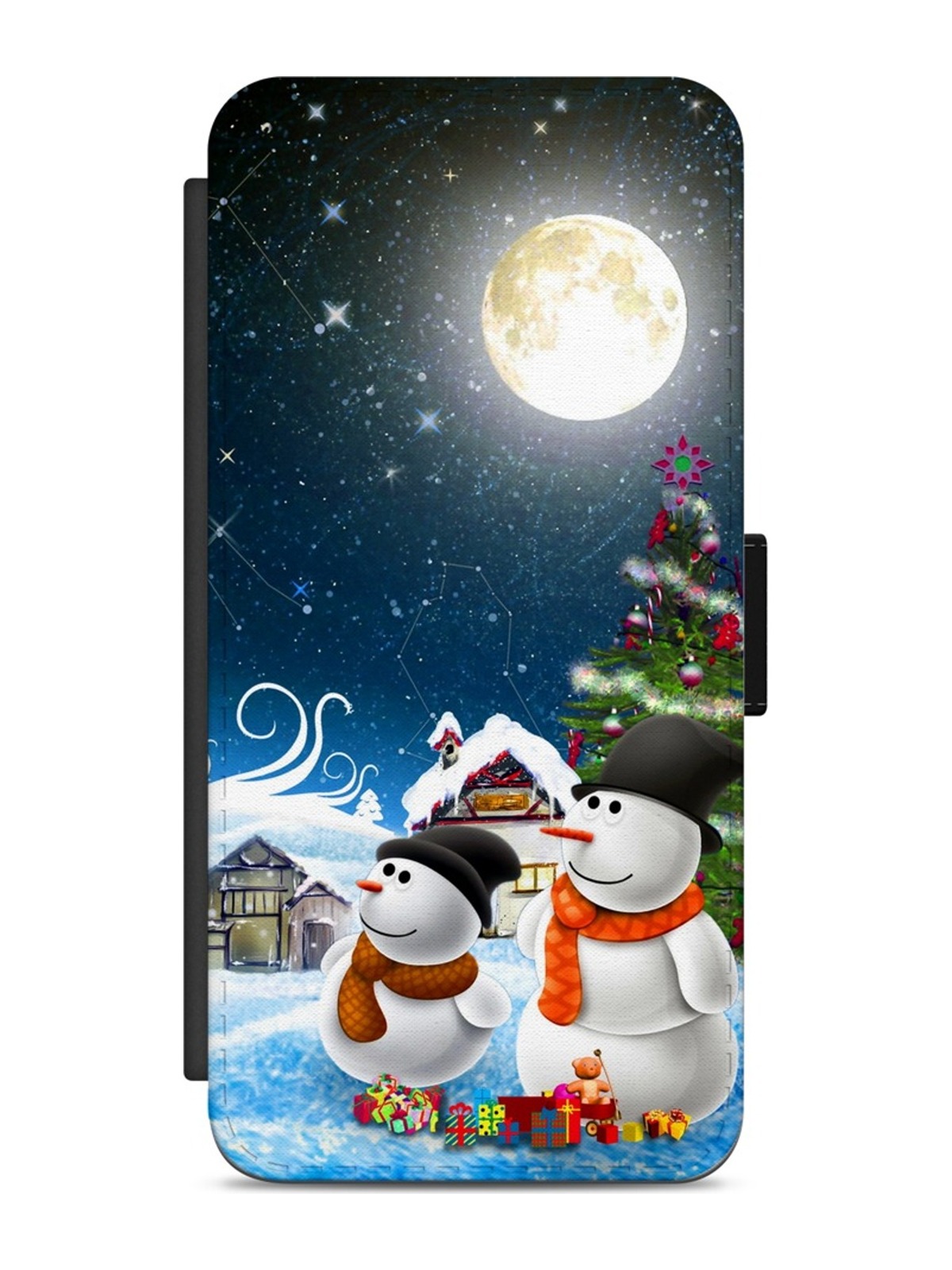 Christmas Snowman at Night