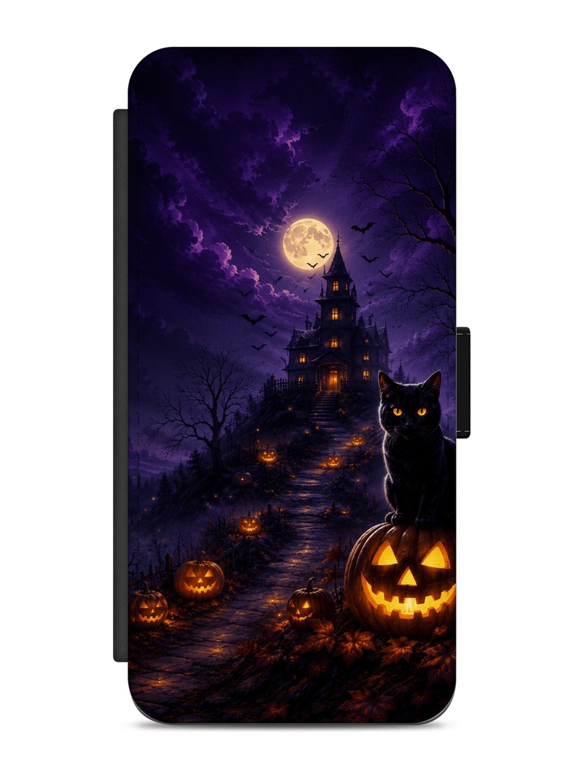 Midnight Black Cat at the Haunted Halloween Manor
