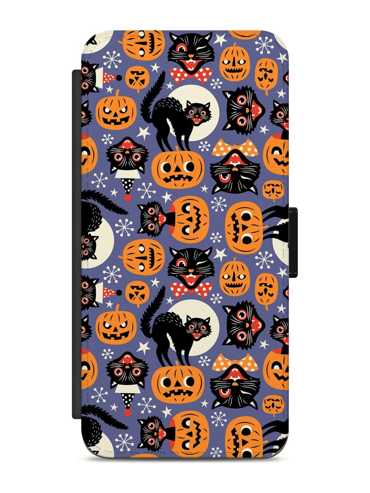 Retro Black Cats and Pumpkins Halloween