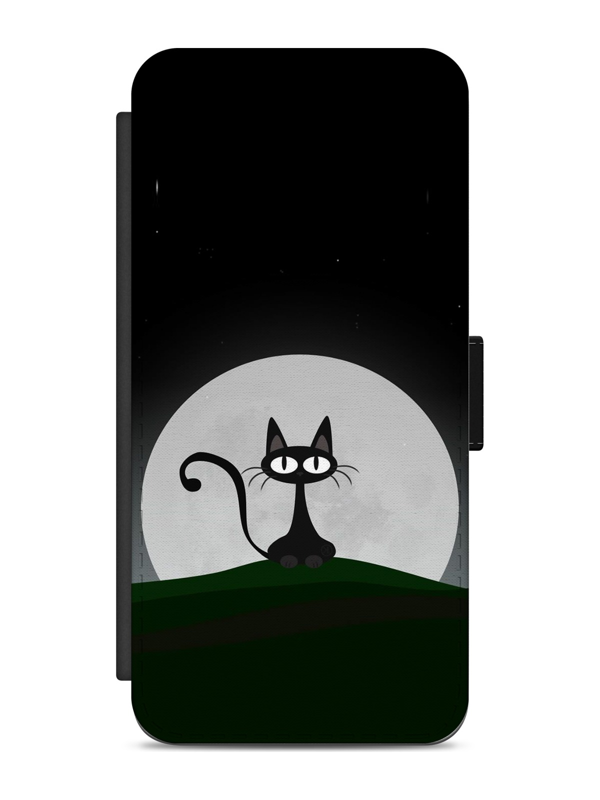 Black Cat Under a Full Moon