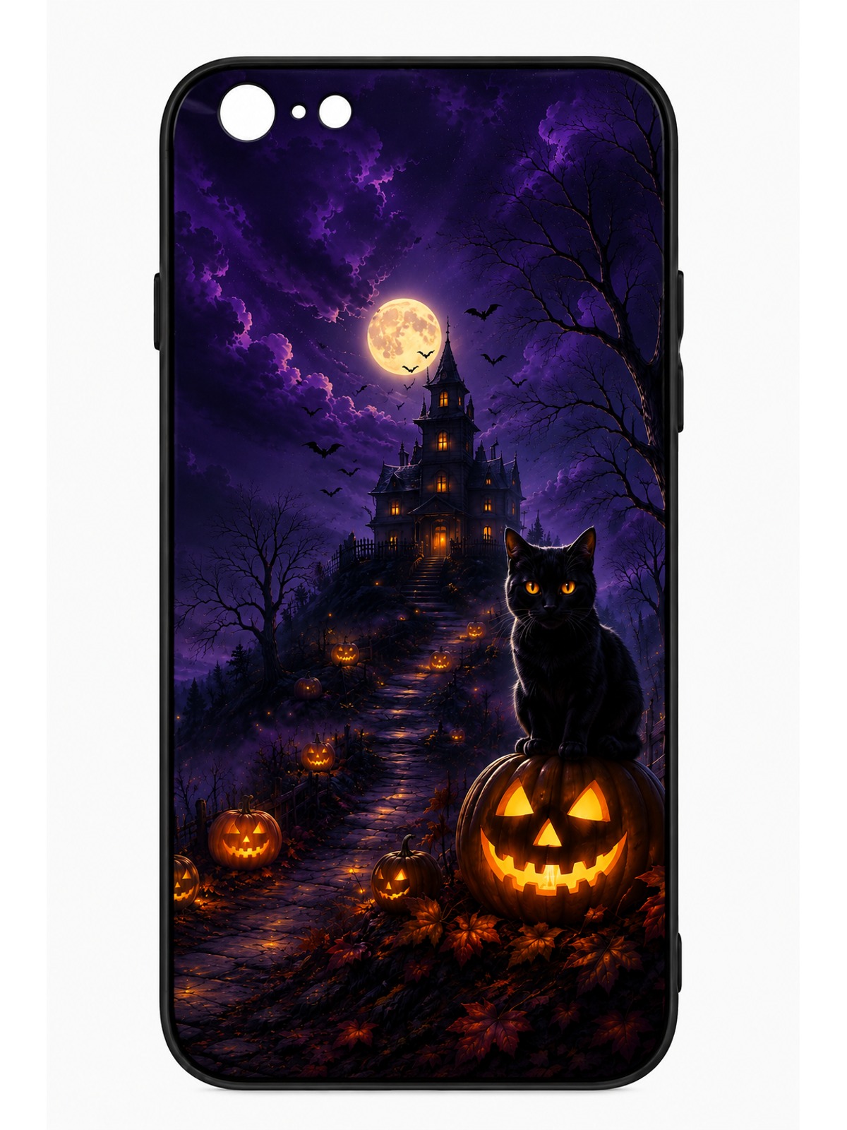 Midnight Black Cat at the Haunted Halloween Manor