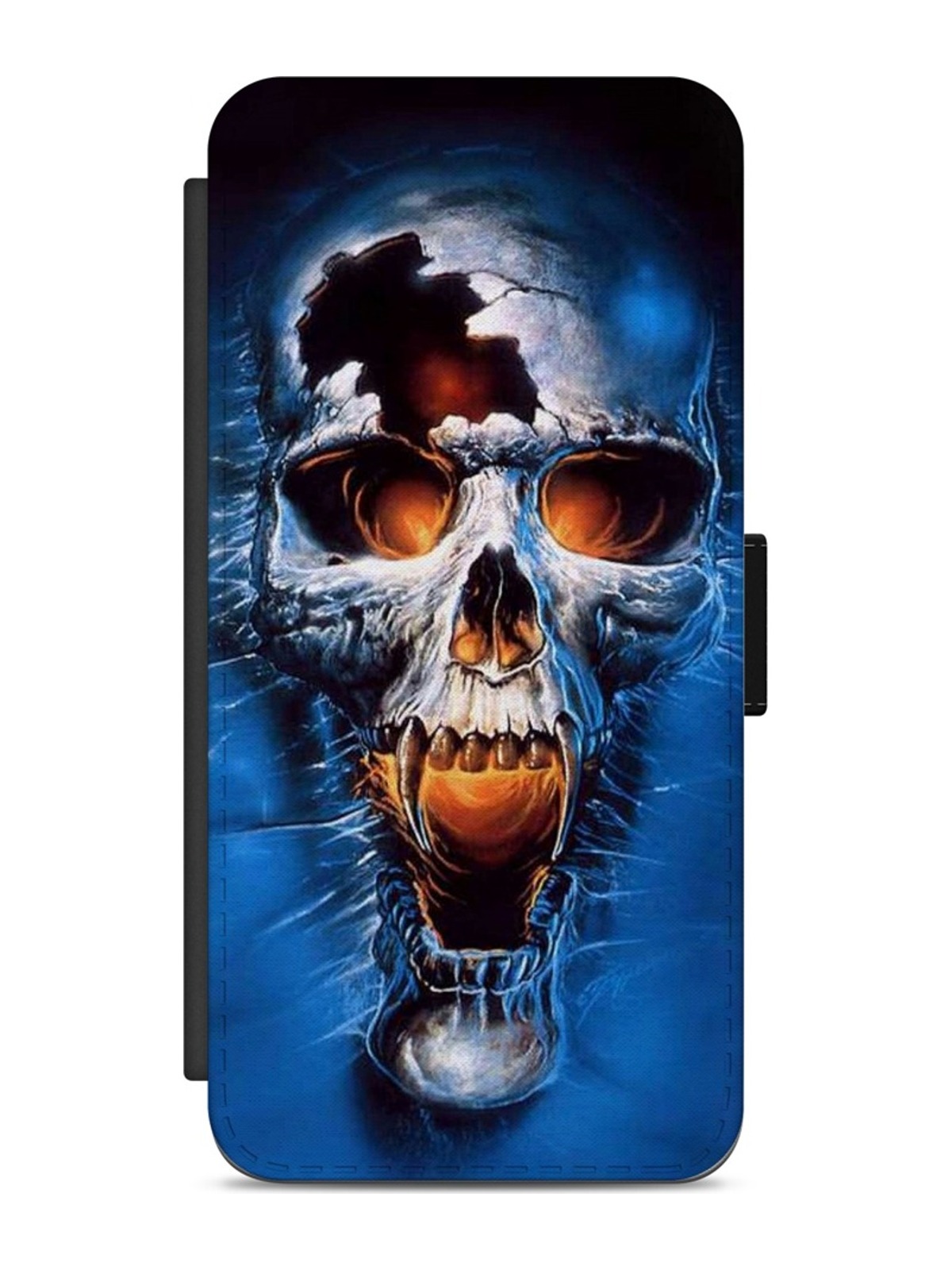 Blue Flame Vampire Skull