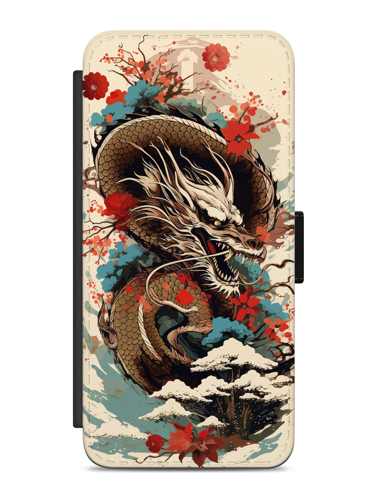 Dragon Cherry Blossom Fantasy Flip Wallet